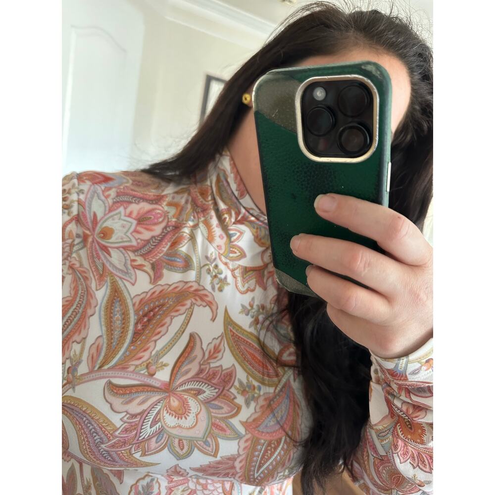 ZIMMERMANN Ladybeetle Paisley Floral Turtleneck Top Size 3/Large - Picture 3 of 15